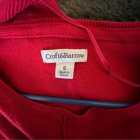 3/$25 💋 Croft & Barrow Red Women's Scoop Neck Sweater Size S - Picture 5 of 7
